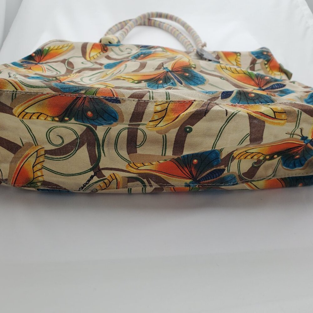 Vintage Karwan Hawaiian Butterfly Canvas beach Tote - XL - Picture 7 of 11